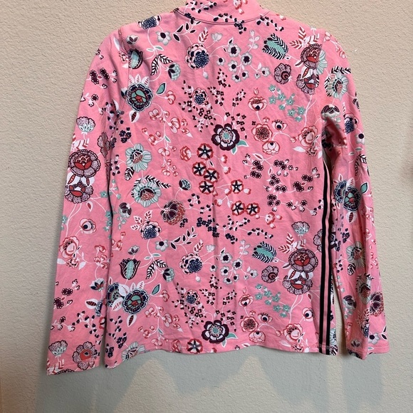 Talbots Pink Graphic Fitted Long Sleeve Polo - Picture 3 of 10